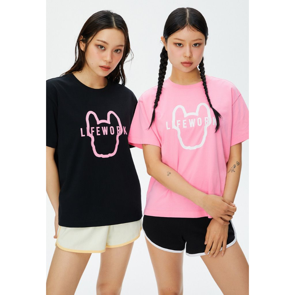 LW korean basic logo tshirt