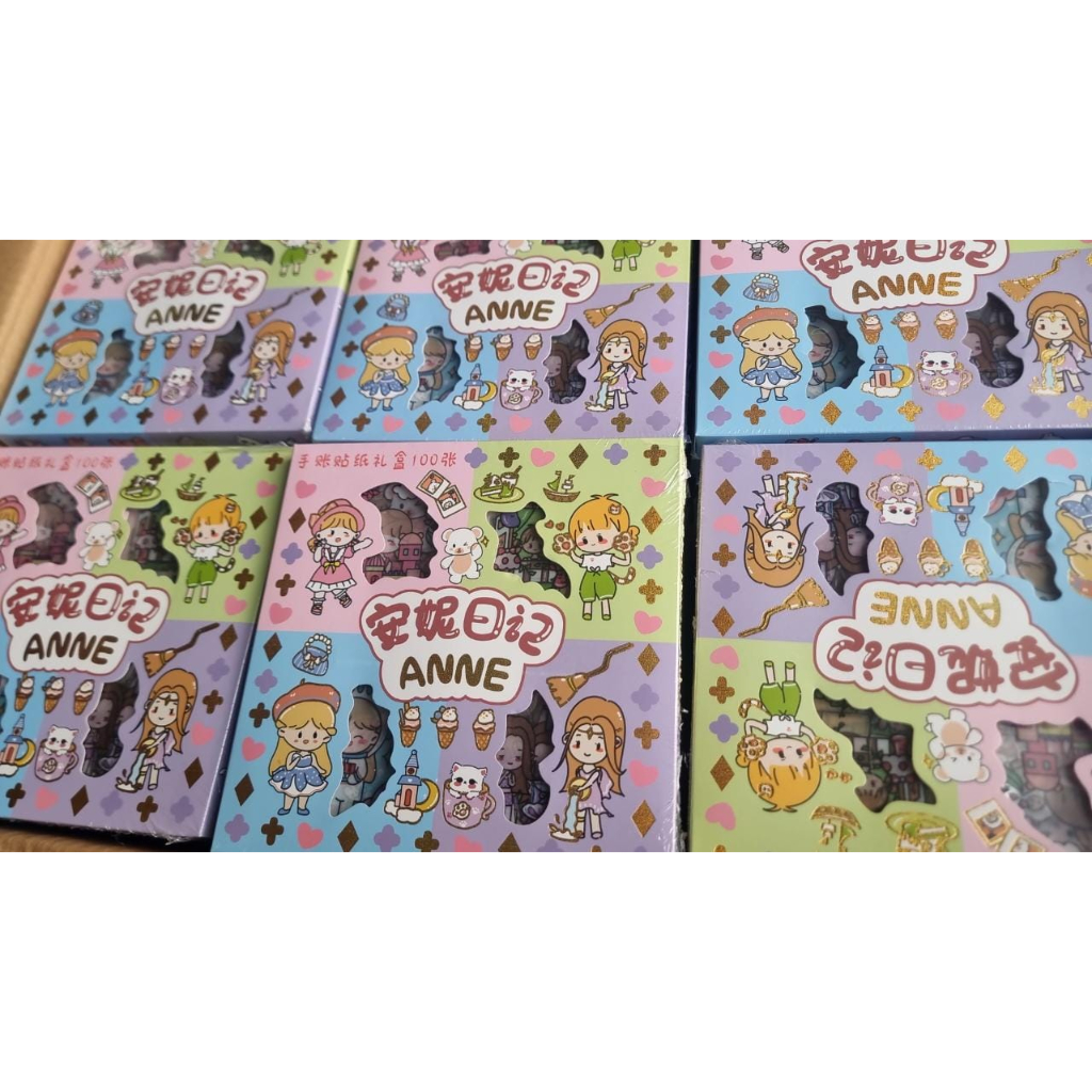 BELLA - ANNE RAINBOW STIKER ANNE STICKER KARAKTER KOREA AESTETIC VIRAL BOX BESAR ISI 100