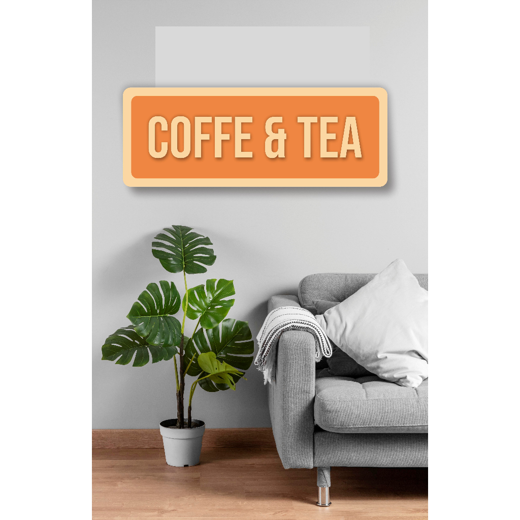 Wall Decor Rustic Tulisan Coffee &amp; Tea Pajangan Hiasan Dinding Dekorasi Dapur