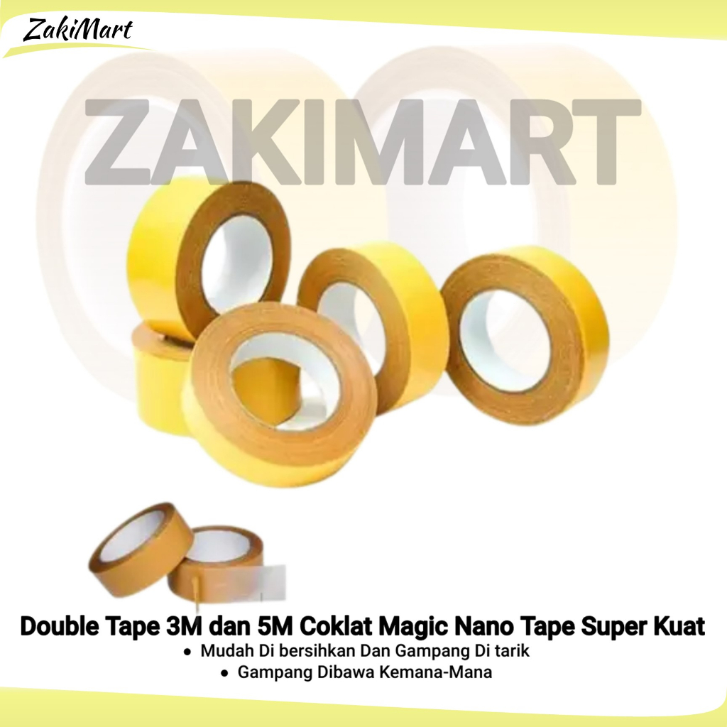 Double Tape 3M dan 5M Coklat Magic Nano Tape Super Kuat