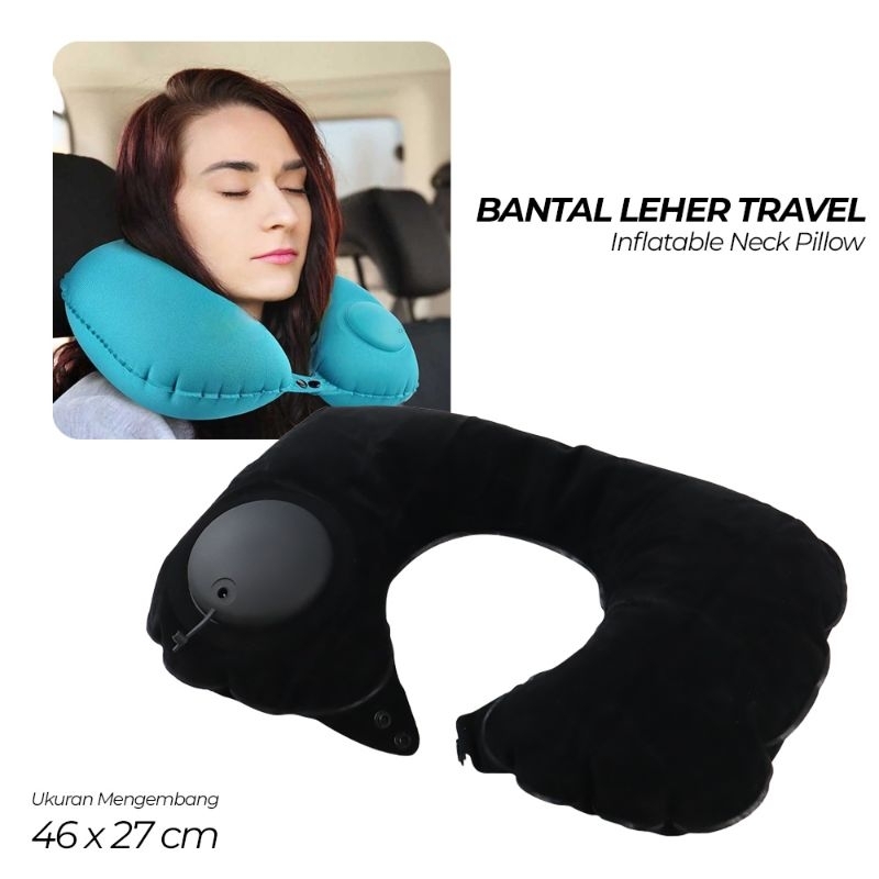 Macroupta Bantal Leher Travel Inflatable Neck Pillow - RH35