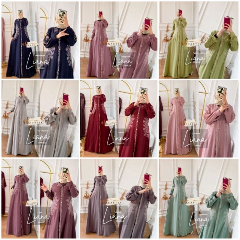 LIANA ABAYA BORDIR ORI NABTIK | Ld110 Crinkle Airflow