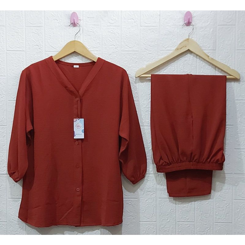FS -ONE SET RAYON CRINKLE AIRFLOW SETELAN / CHINORY ONE SET / ALEXA ONESET CRINCLE / RAYON DRESS CRINCLE