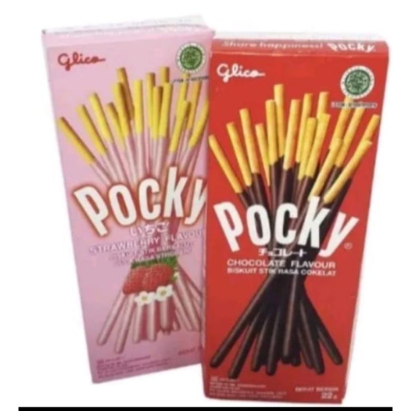 

POCKY GLICO BISKUIT STIK RASA COKLAT/STRAWBERRY