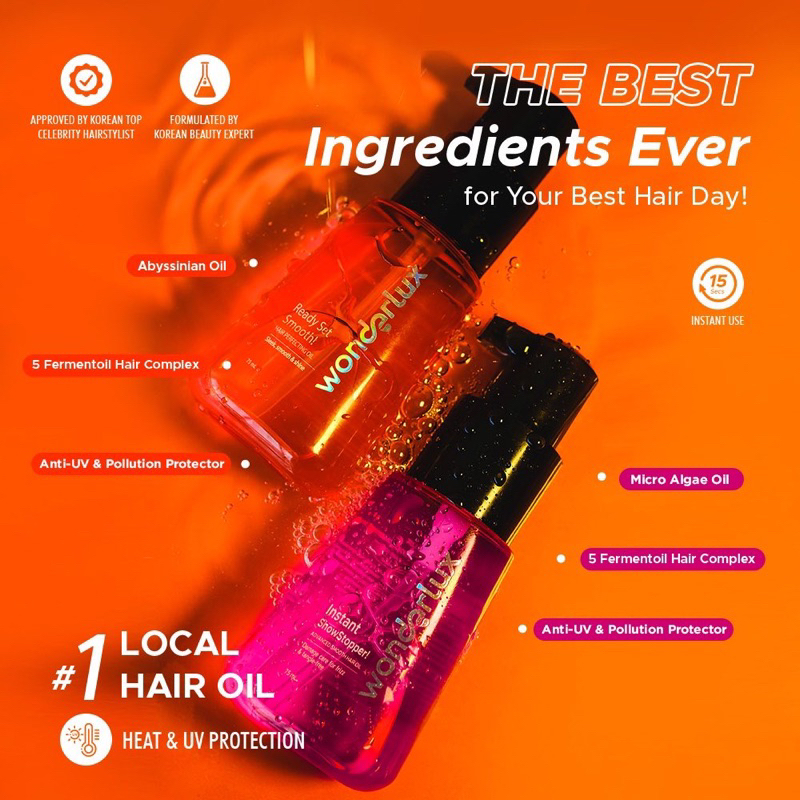 WONDERLUX Instant Showstopper | Ready Set Smooth Hair Perfecting Oil 75ml