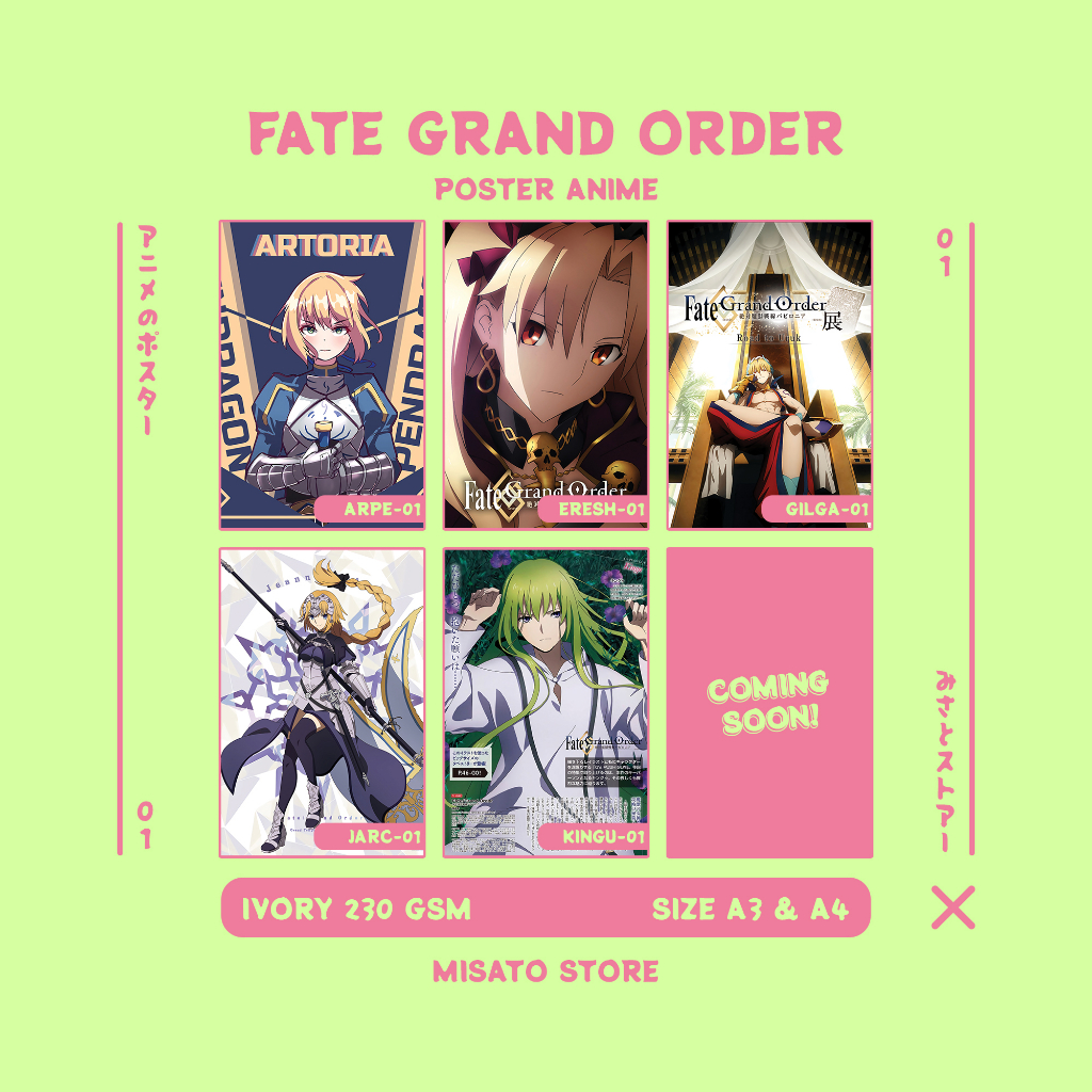 Poster Anime A4 & A3 : Fate Grand Order
