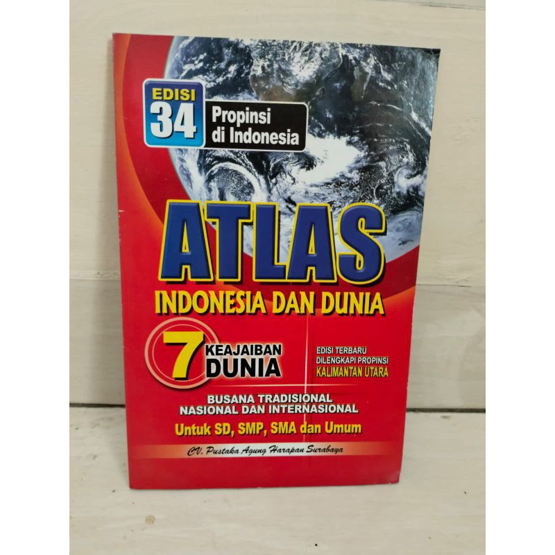 Buku atlas indonesia dan dunia preloved
