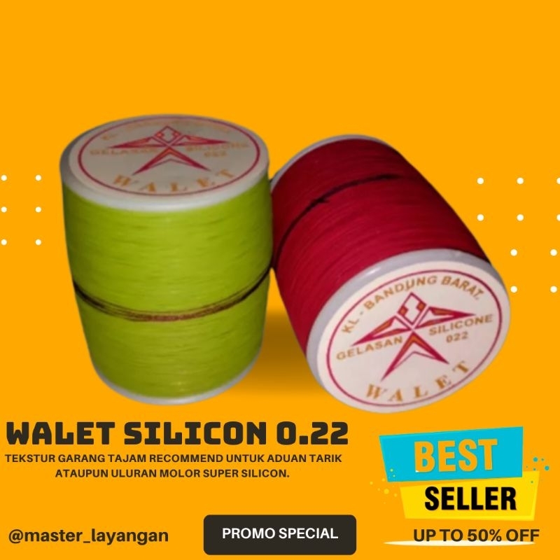 Gelasan WALET KL SUPER QUALITY 0.22 SUPER SILICONE - Tekstur Tajam Dan Gahar - Panjang 2000 Yard ful