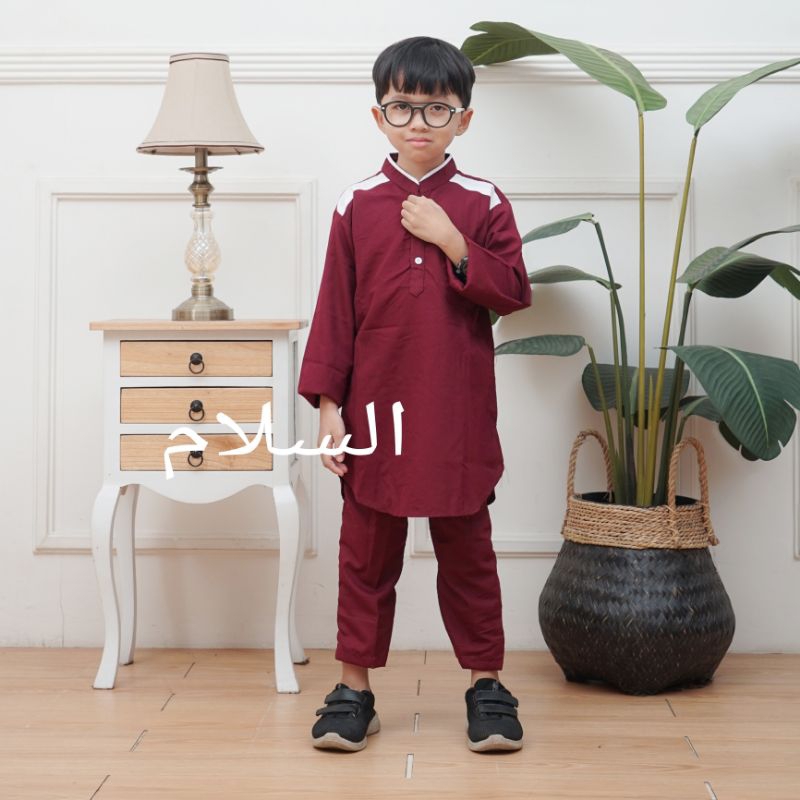 Baju Koko jasko setelan baju Koko jasko anak laki-laki Koko muslim anak lengan panjang terbaru