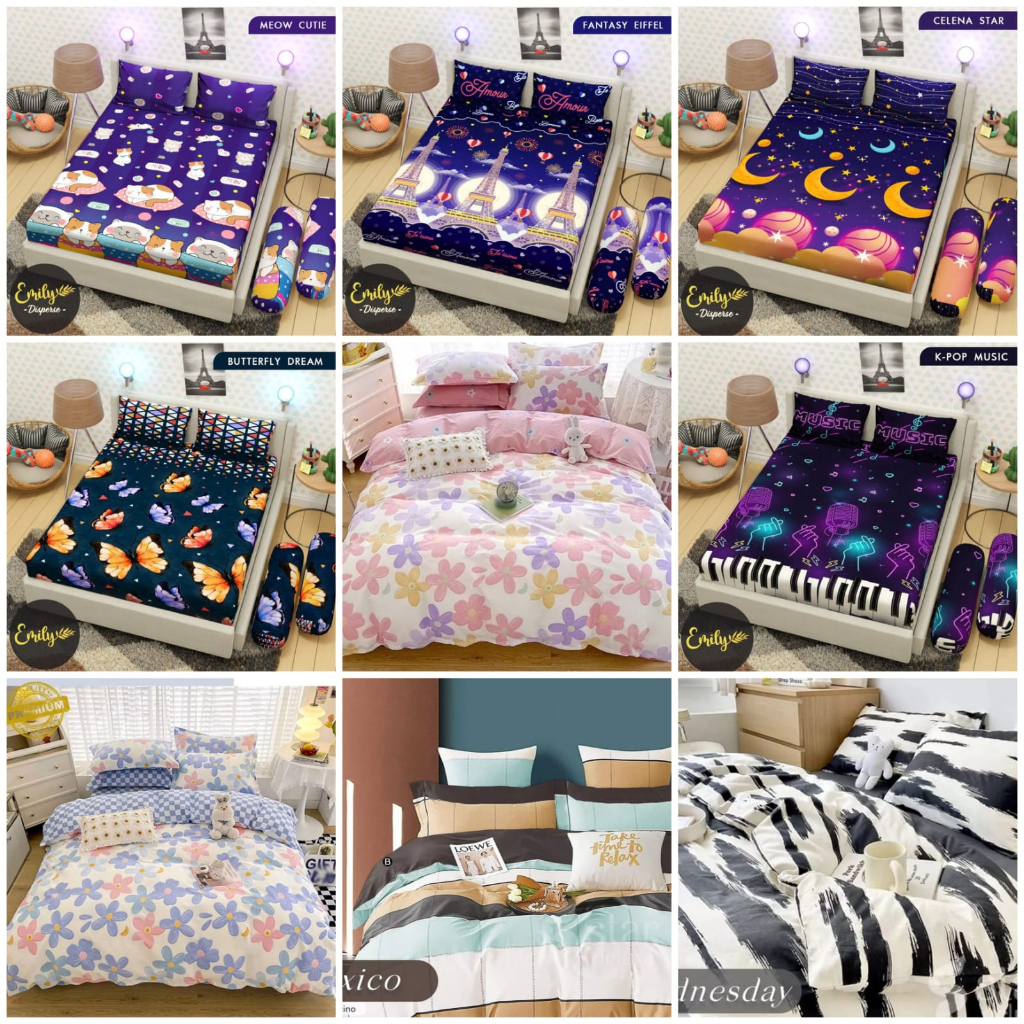 Sprei home made motif aesthetic terbaru motif limited edition UK 120x200 &amp; 180x200