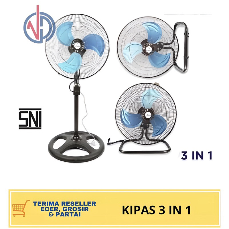 KIPAS ANGIN BESI TORNADO 3 IN 1 18INCH KIPAS BESI MEJA DINDING BERDIRI FREE PACKING DUS VD