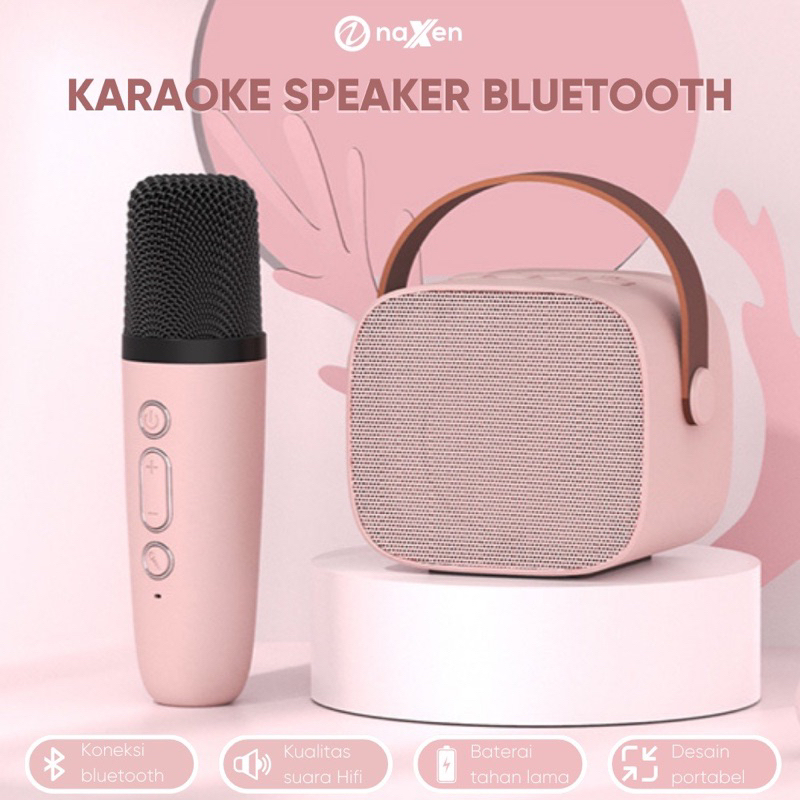 Cod Speaker Karaoke Bluetooth Premium Naxen Extra Bass + Mic Wireless - Portable karaoke Speaker ST1