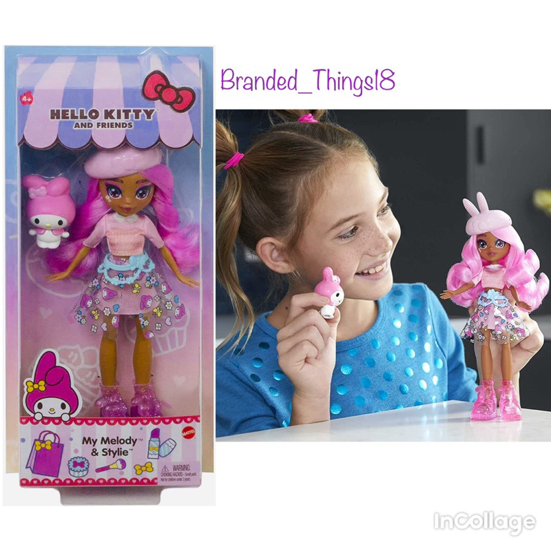Barbie Hello Kitty My Melody and Stylie Doll Figure Pink Hair Boneka Helo Halo Kity Kiti Barbi Berbi