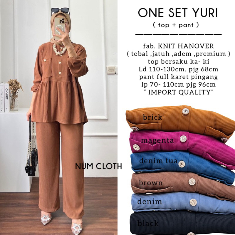 Ready Baju Setelan AYUNDA ONESET HORNET KNIT SETELAN WANITA YURI ONESET Hanover knit busui friendly One set Hornet / YURI ONESET PEPLUM