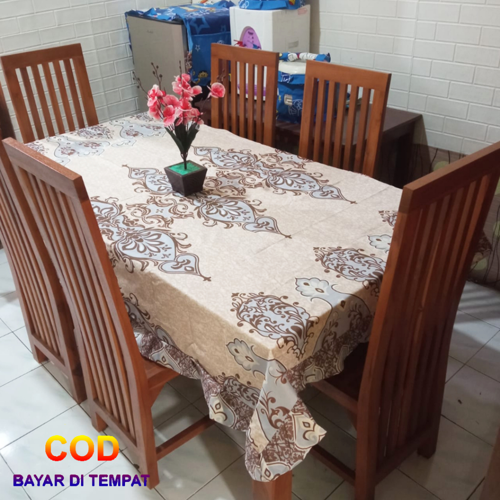 ✅COD Taplak Meja Batik 140x200 Kain Katun Model Rumbai Dekorasi Ruang Makan Perlengkapan Dapur Rumah