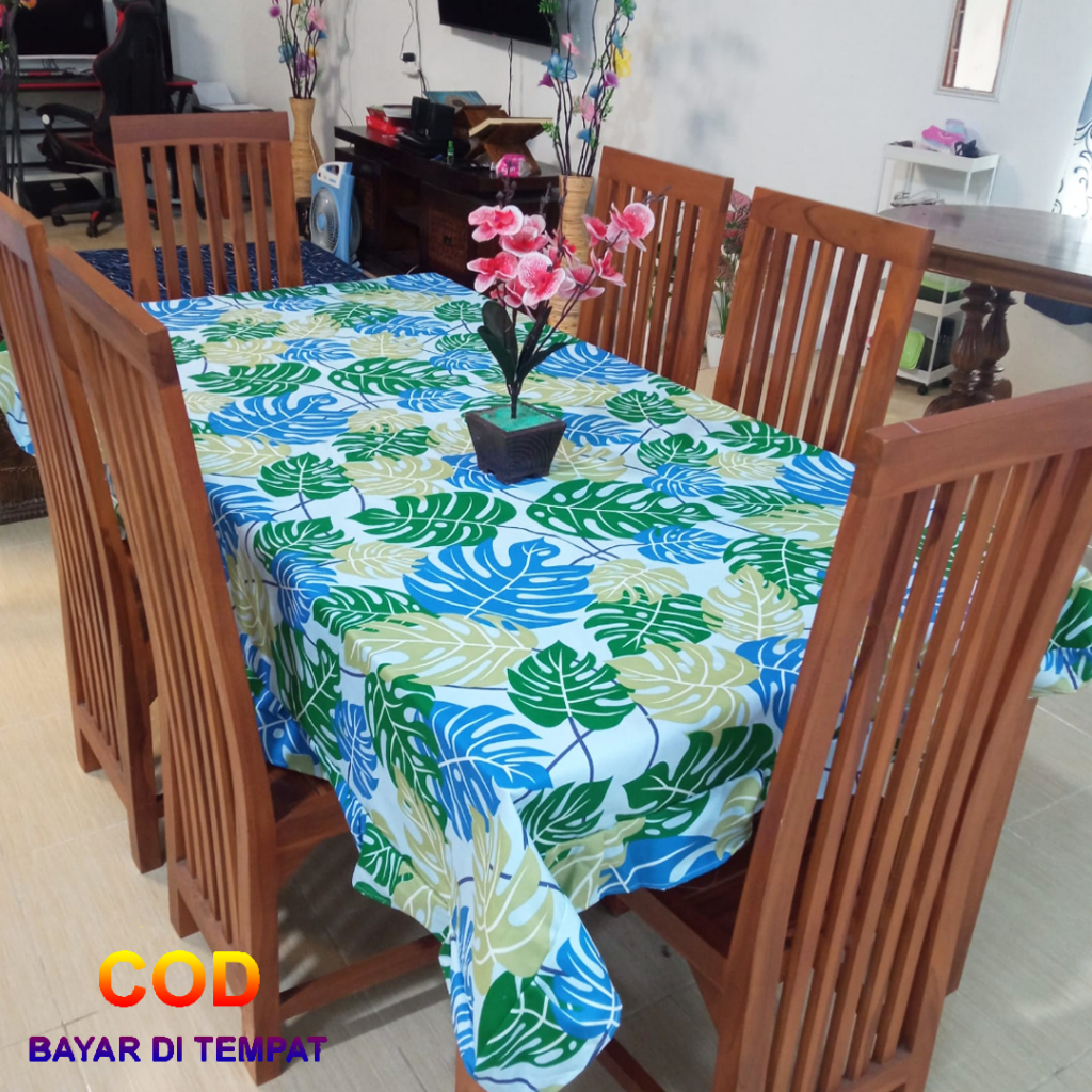 ✅COD Taplak Meja Rumbai 140x200 Kain Katun Aneka Motif Dekorasi Kitchen Set Ruang Makan Perlengkapan Dapur Rumah