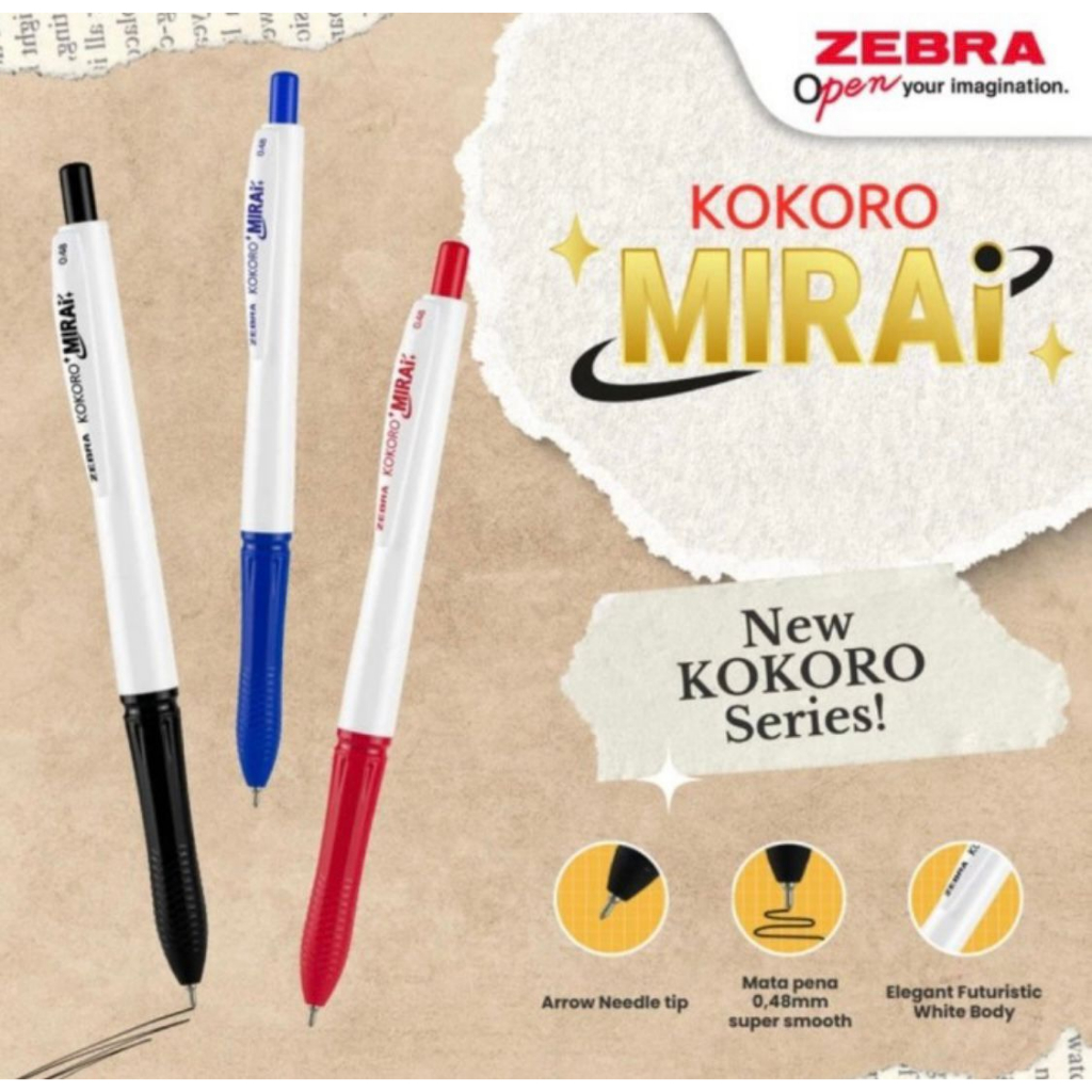 

Pulpen KOKORO Gel Zebra Kokoro HITAM 0.5 Grosir Perlusin