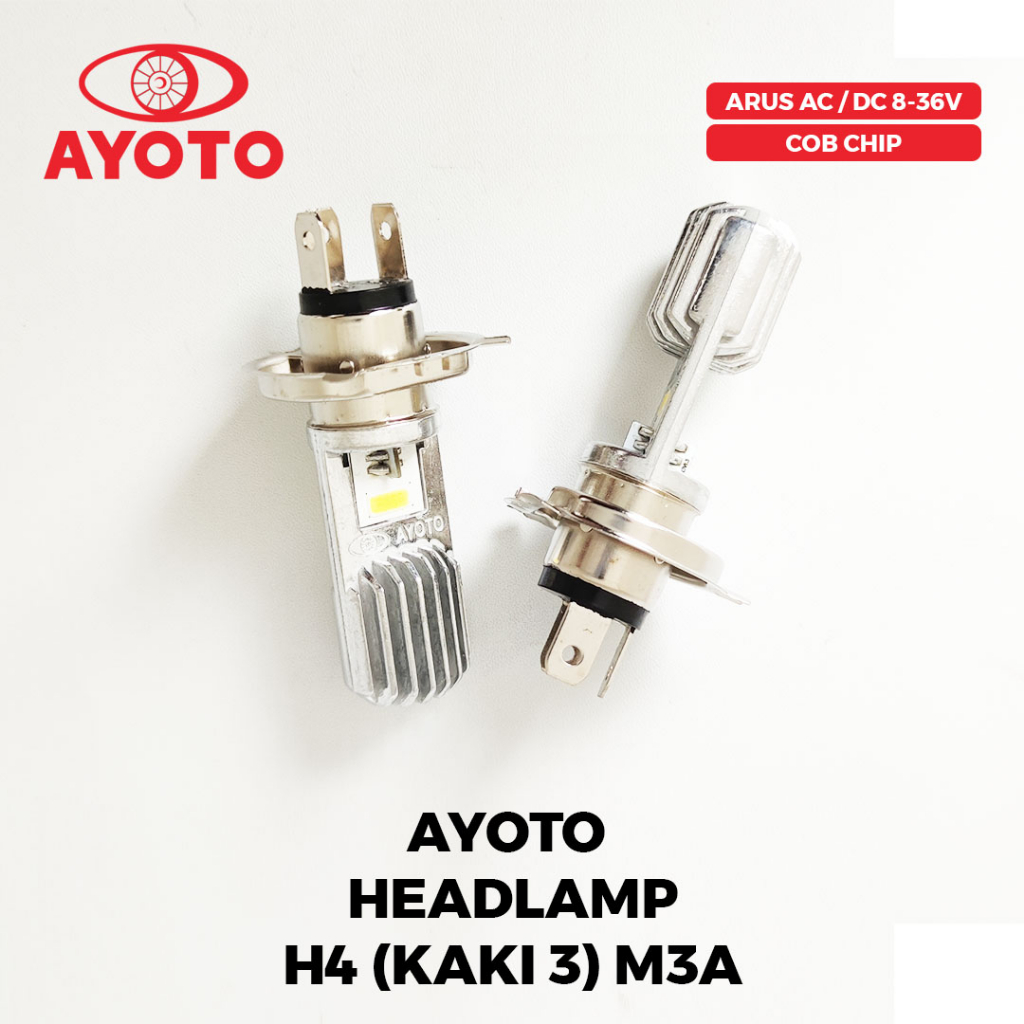 [AYOTO] LAMPU DEPAN (HEADLAMP) H4 LED M3A AC DC UNTUK MOTOR LAKI