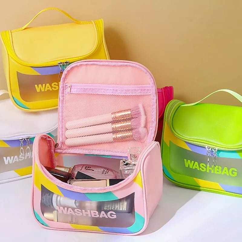 Tas Kosmetik Pouch Makeup Washbag model transparan