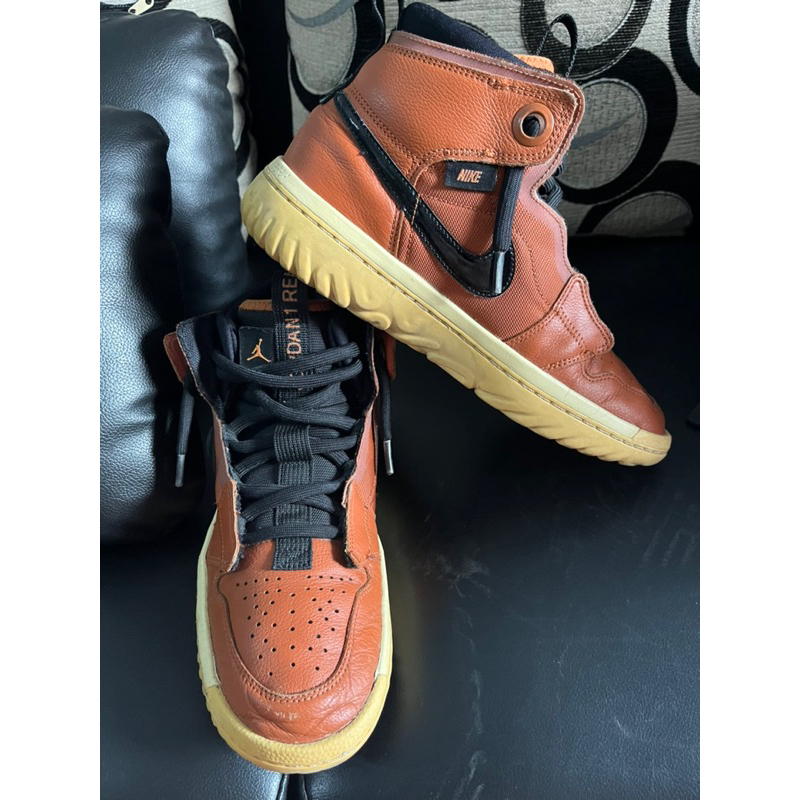 sepatu Nike Air Jordan 1 React Brown size 40.5