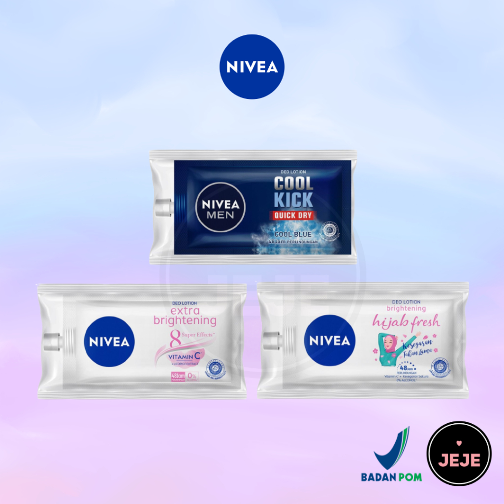 NIVEA Deodorant Deo Lotion Sachet 9ml | Men Ice Cool | Hijab Fresh | Extra Brightening | Lotion Ketiak