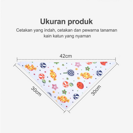 Slabber Kain Katun Kancing Baby BOY &amp; GIRL Bayi Celemek Makan Tatakan Tadah Liur Iler Sluber Slaber - 387101