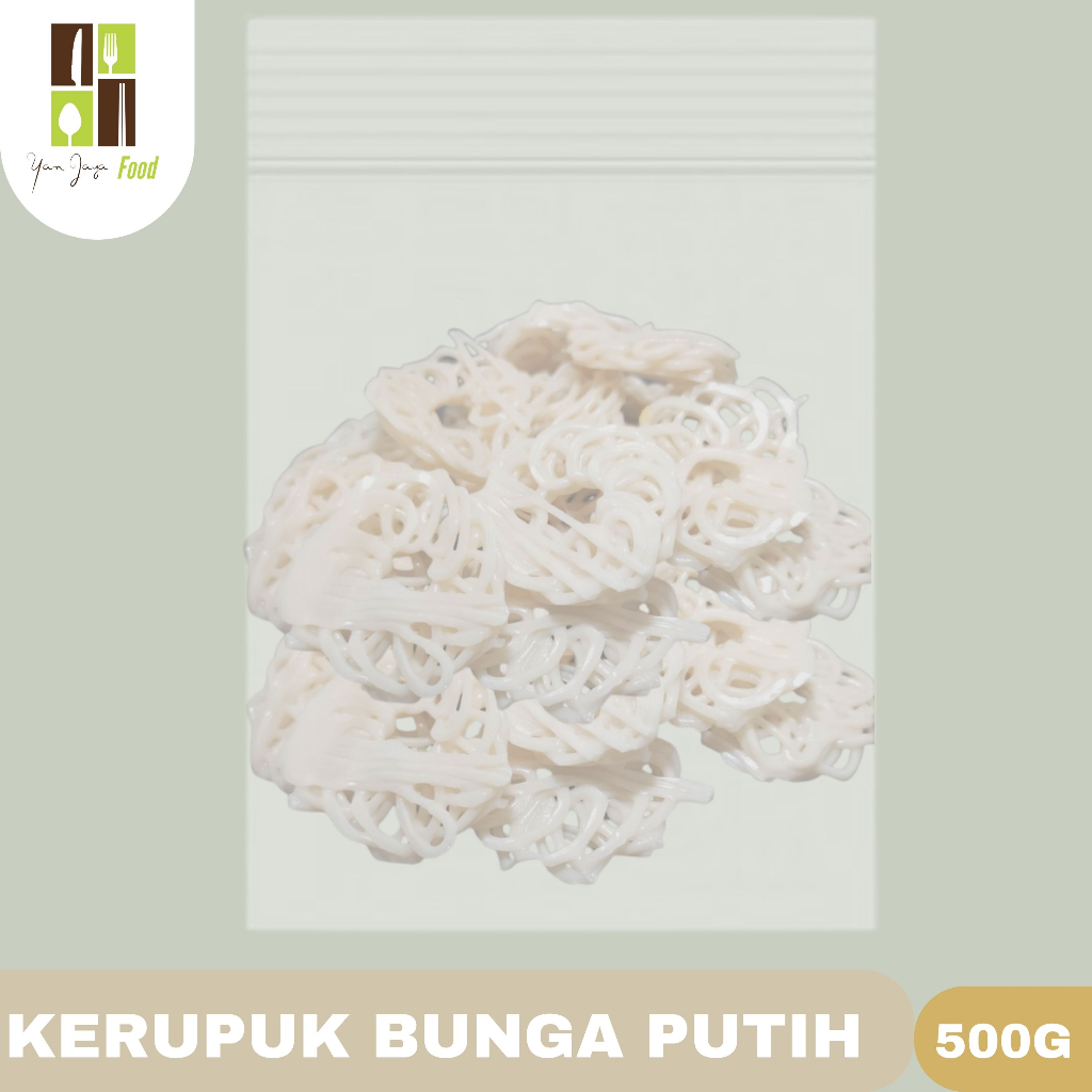 Kerupuk Bunga Putih / Kerupuk Seblak /Kerupuk Mawar Putih / Kerupuk Viral  250g/500g