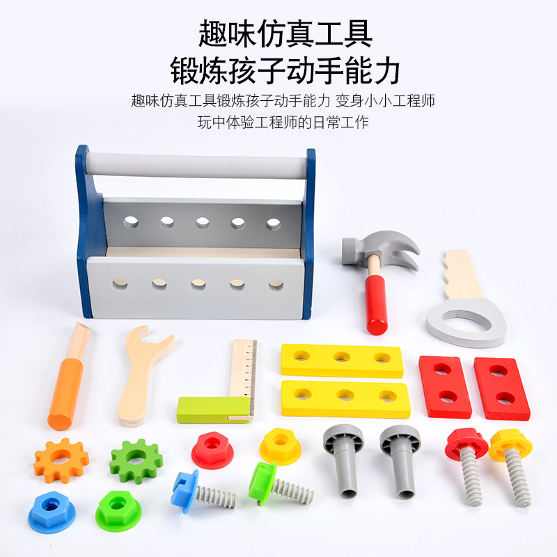 [BIG SALE] wooden tool box toys pretend plays mainan motorik anak