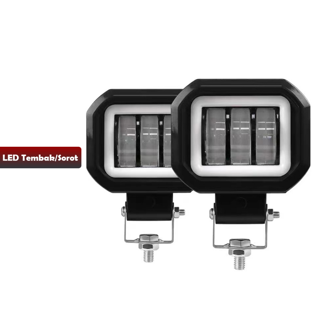 Lampu LED MT star tembak sorot CWL 3 mata lensa 6D-30watt CREE ANGEL EYE SQUARE-YOYOSOO