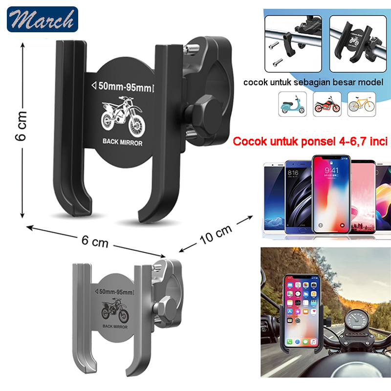 PHONE HOLDER HP Motor Universal Handphone Spion Stang Sepeda Dudukan tempat penyangga hp Stand DUDUKAN HP SEPEDA MOTOR HOLDER