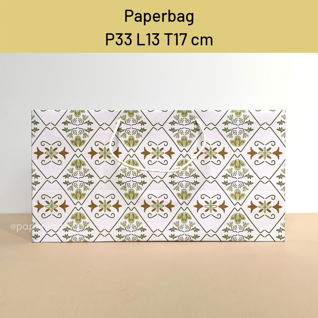 

Paperbag Tas Kertas Kraft Warna Motif Goodie Bag 33 x 13 x 17 cm