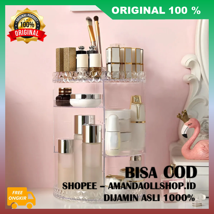 Lumiere Makeup Organizer Rak Kosmetik Putar 360 Derajat Tempat Penyimpanan MakeUp Organizer Skincare