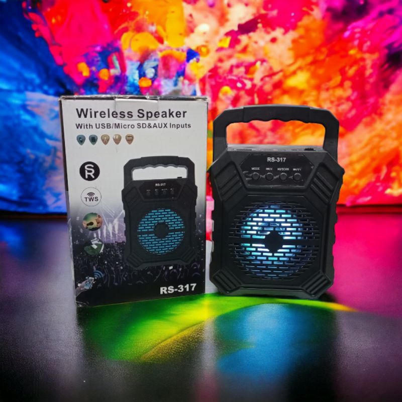 SPEAKER BLUETOOTH RS-317 BASS KUAT SUARA KENCANG SUPPORT MP3, FM RADIO, MIKRO SD