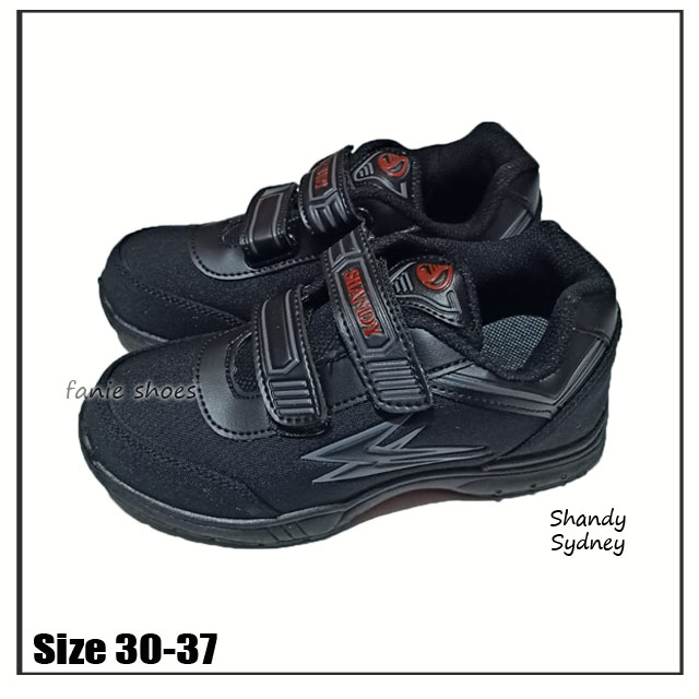 Shandy Sydney 30-37 Sepatu Sekolah Hitam Anak Paud TK SD SMP SMA Laki Murah