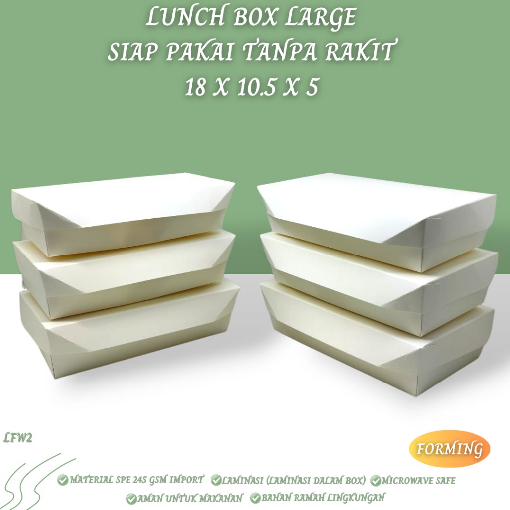 Paper Lunch Box Large SPE 245 Gsm (LFW2-18X10.5X5 Cm)