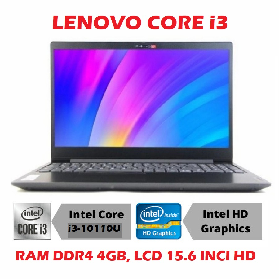 LAPTOP LENOVO CORE i3 V15-G1 IML I3-10110U RAM 4GB SSD 256GB LCD 15.6 HD IRON GREY