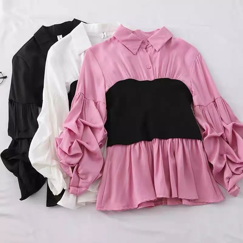 Top Atasan Kaos Blouse Perempuan Wanita Dewasa Import Lengan Puff Kimberly Molita