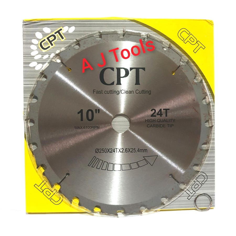 Mata Gergaji Kayu Tanduk CPT / Circular Saw 10" inch x 24T merk CPT