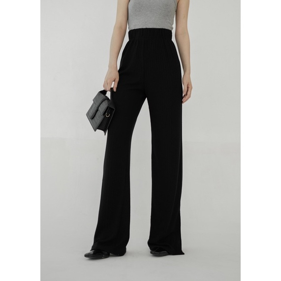 ZEE Knit Pants - Celana Knit Hornet - Cullote Pants Slit- Kulot Knit- Kulot Wanita
