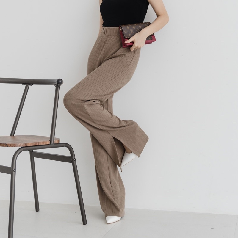 ZEE Knit Pants - Celana Knit Hornet - Cullote Pants Slit- Kulot Knit- Kulot Wanita