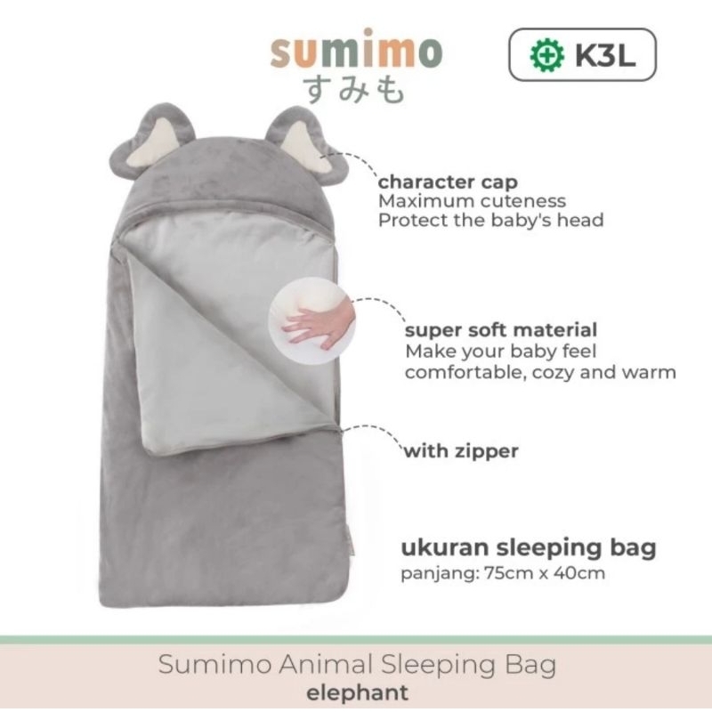 Sumimo Sleeping Bag Animal Characters - Selimut Bayi Super Soft