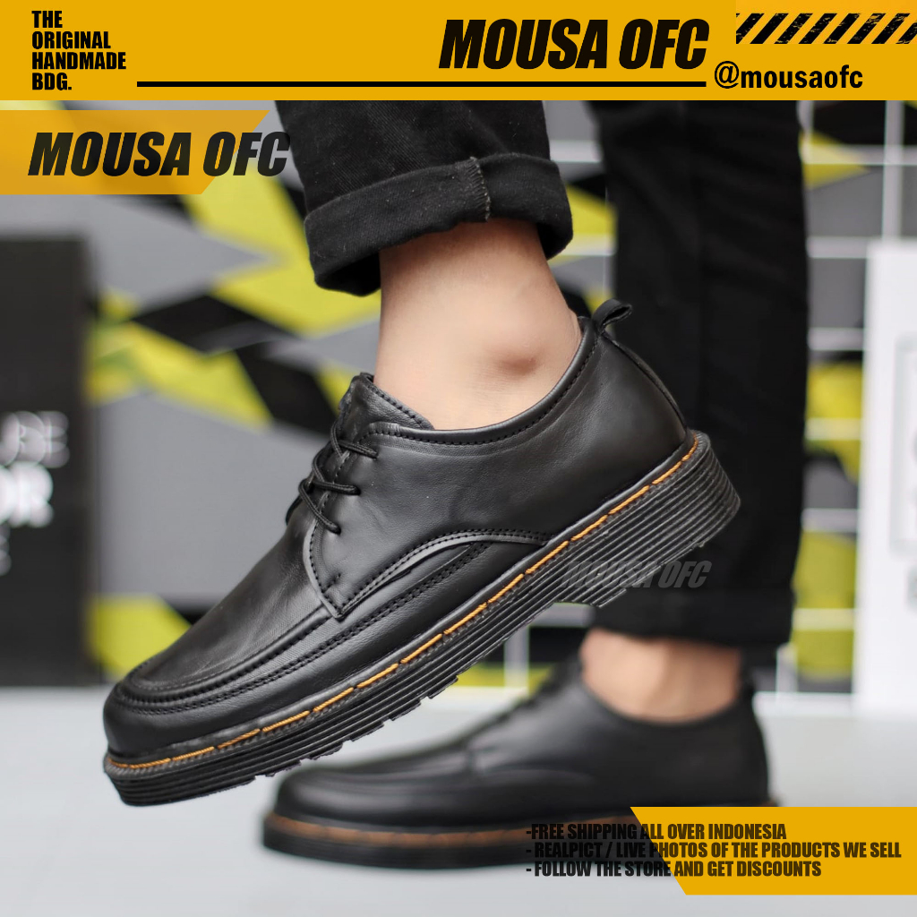 Sepatu Low Boots Formal Docmart Fullblack Pria