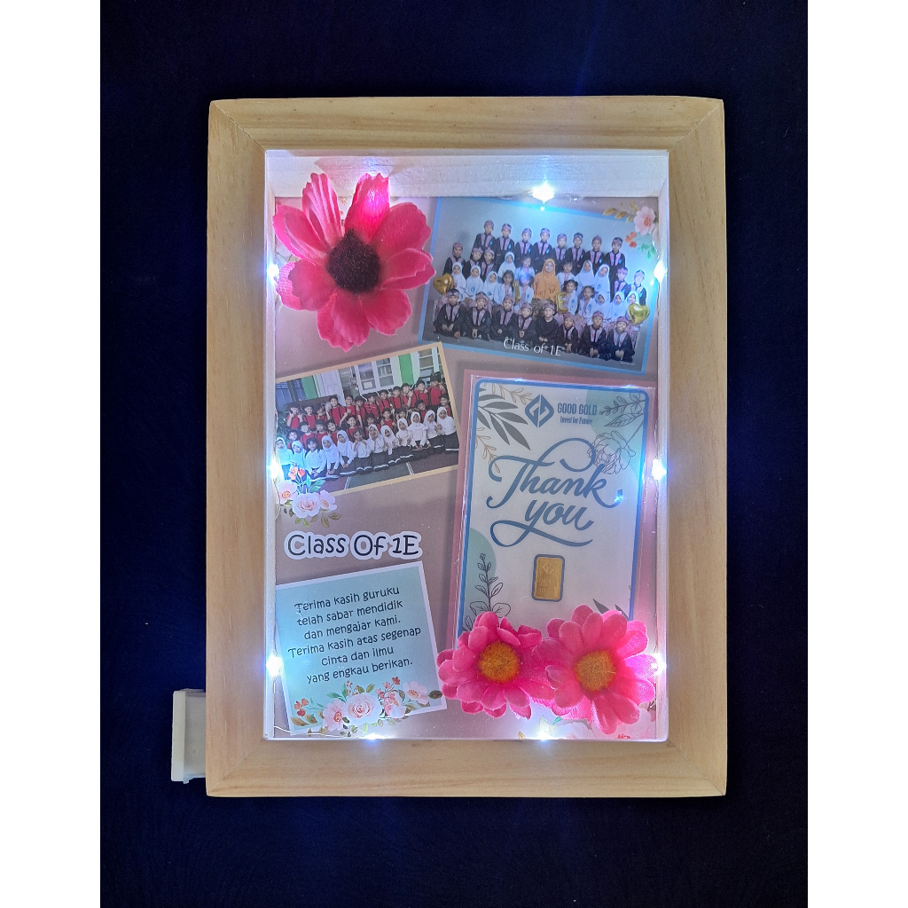 Frame LED 3D Logam Mulia/ Custom Frame/ Hampers/ Gift Box