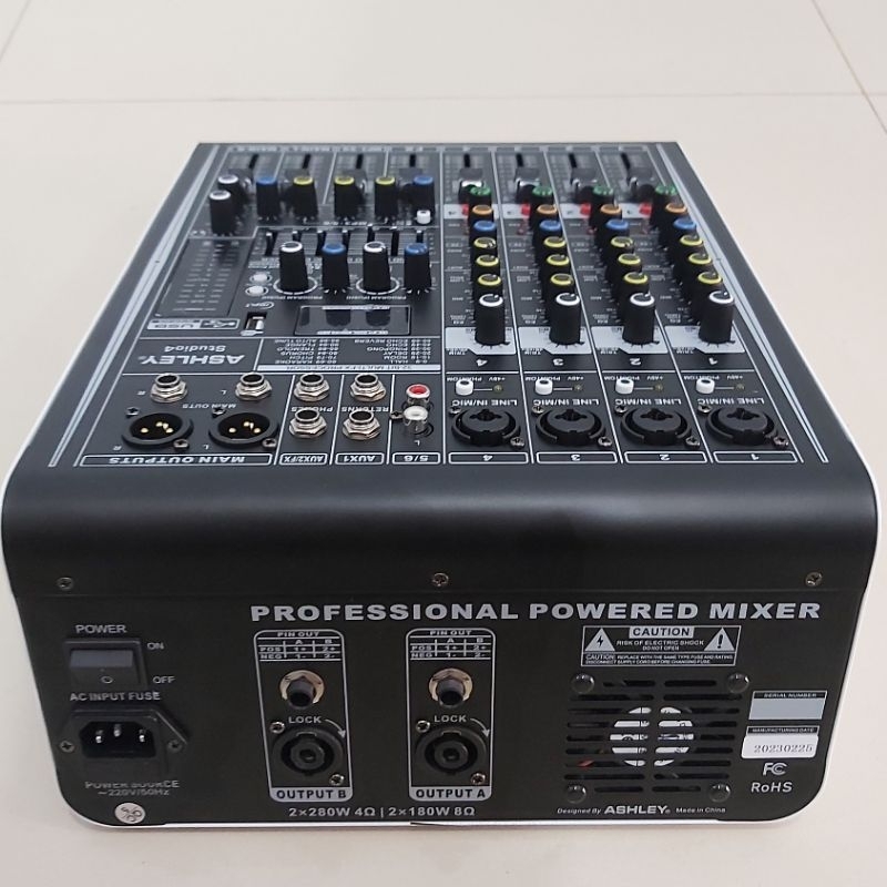 ASHLEY Power Mixer STUDIO 4 Channel Bluetooth Digital Effect