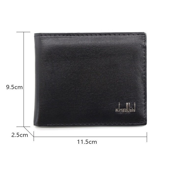 IMPOR DENLEILU DOMPET UANG LIPAT PRIA WARNA HITAM TEBAL DENGAN ZIPPER TEMPAT UANG