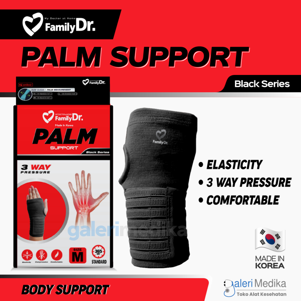 FamilyDr Palm Support Black Series - Penyangga Pergelangan Tangan