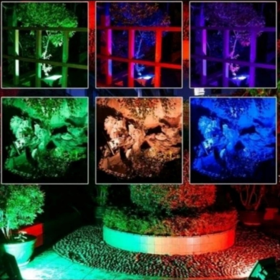 LAMPU SOROT RGB 10W LED WARNA WARNI 10Watt Tembak Floodlight- AC 220volt