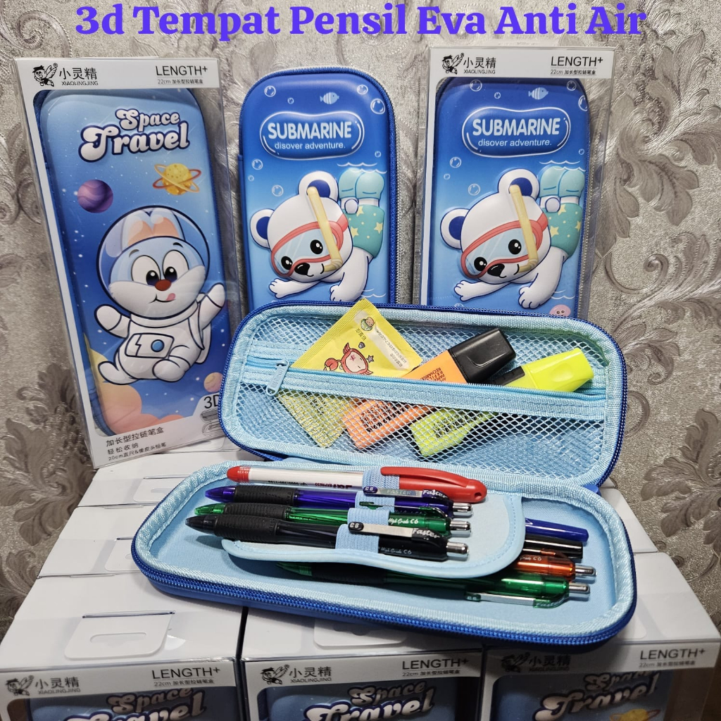 

ITSHOPING - Kotak Pensil Import 3d Timbul Eva Anti Air Tempat Pensil Waterproof Anti Air Packing Mika