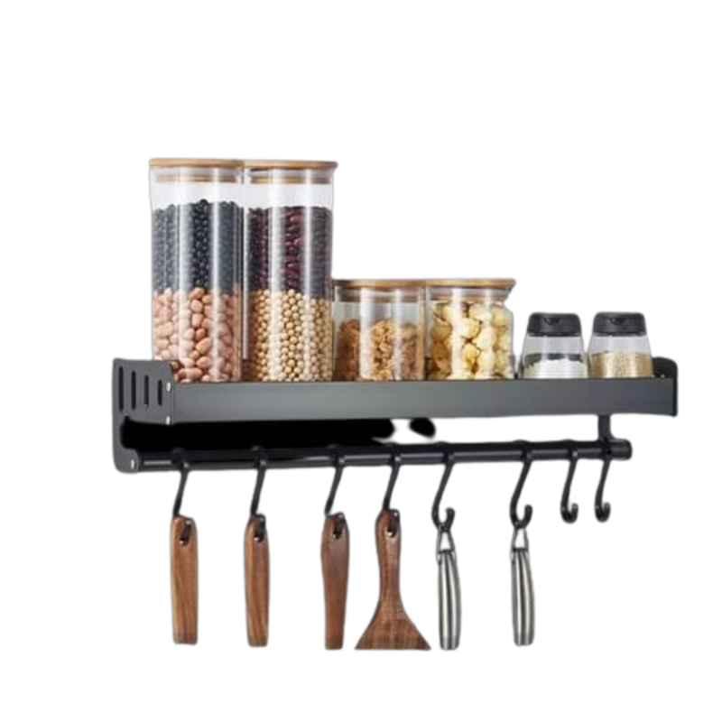 Rack Bumbu Gantung Aluminium Anti Karat 50cm/Rak Dapur Dinding Kitchen/rak bumbu