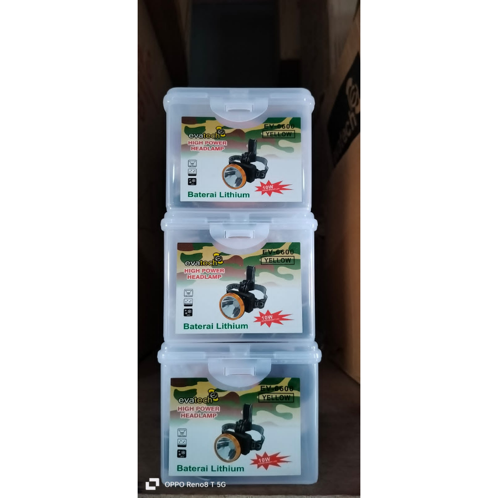 SENTER KEPALA BATERAI LITHIUM EVATECH 6600
